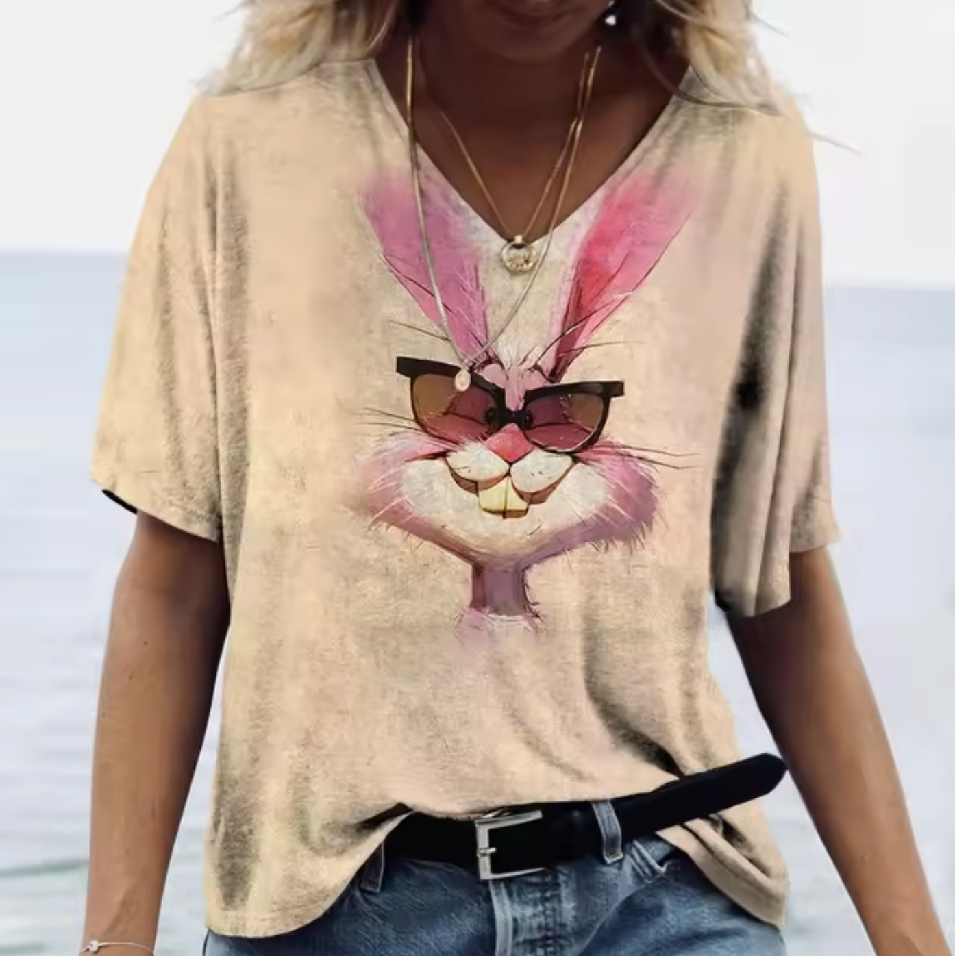 Stilla | Farverige T-shirts med kanintryk