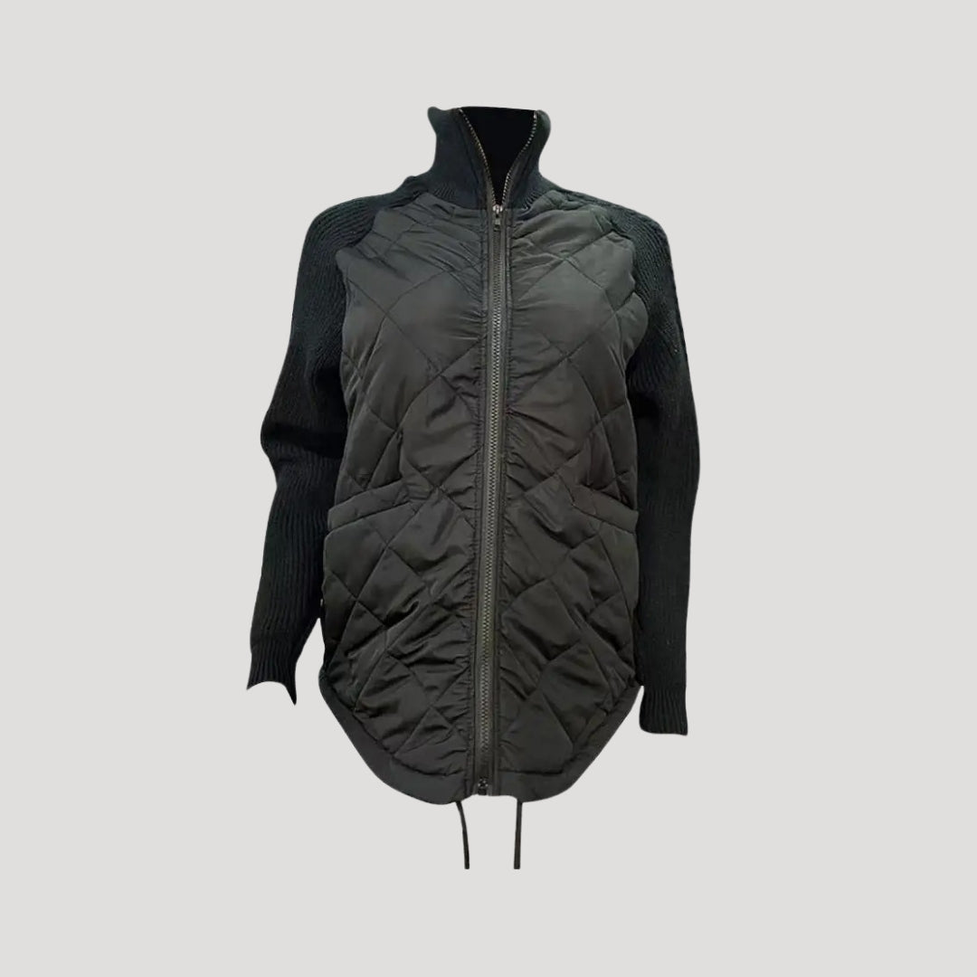 Stilla | Quilted Strikærme Zip up Jakke