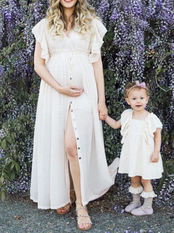 Stilla | Monopetto Coulisse Strand Kjoler Til Fotografi Tjenester in Bomuld Og Hør Maxi Kjole