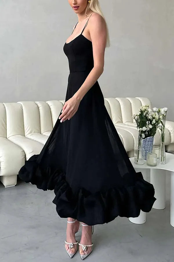 Stilla | Girl Flounce Bustier Banket Fest Midi Kjole