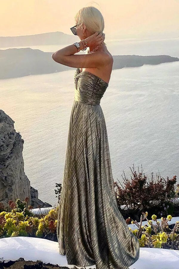 Stilla | Shimmer Please Off Shoulder Maxi Kjole