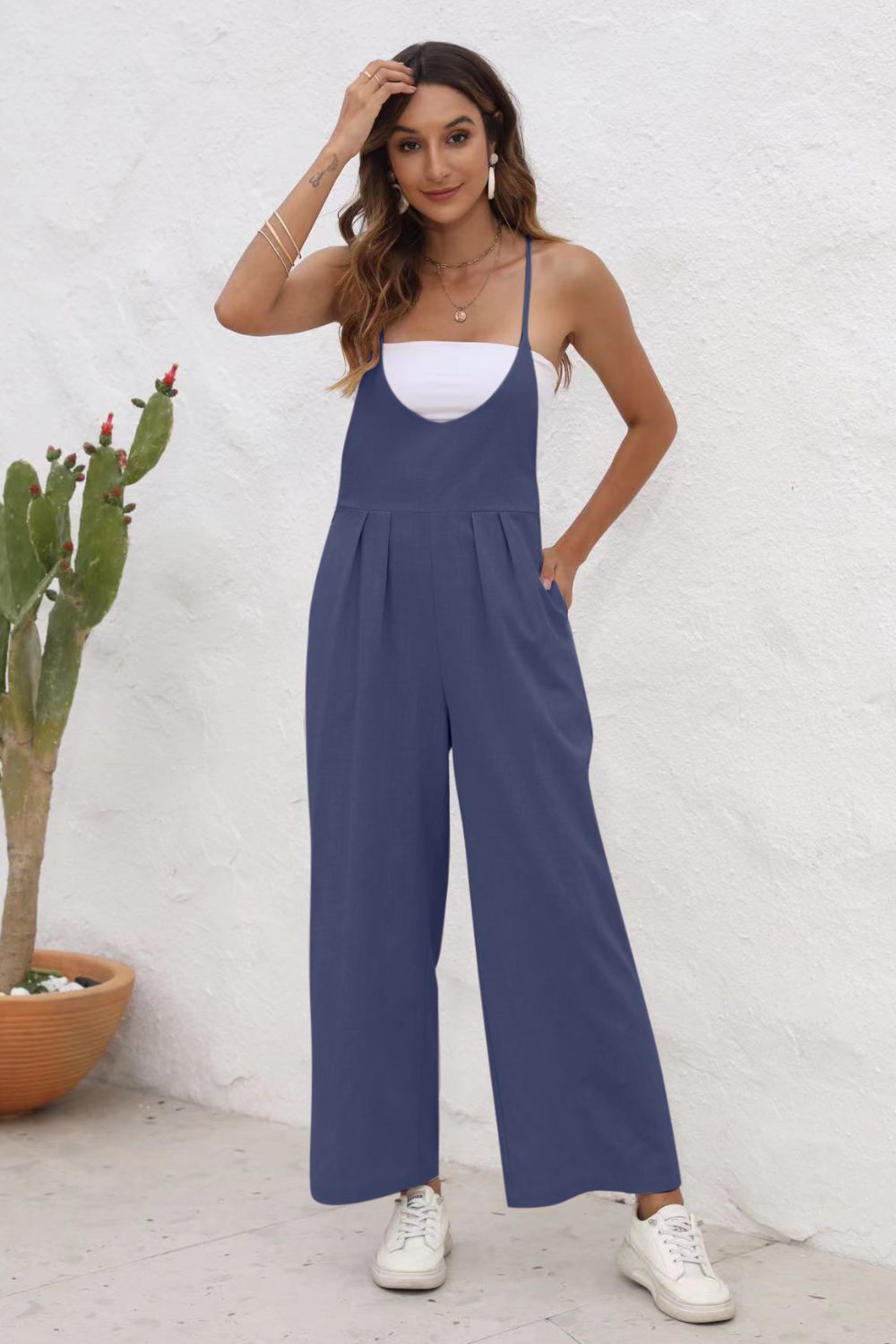 Stilla | Ryg Uden Ærmer Bred Ben Jumpsuit