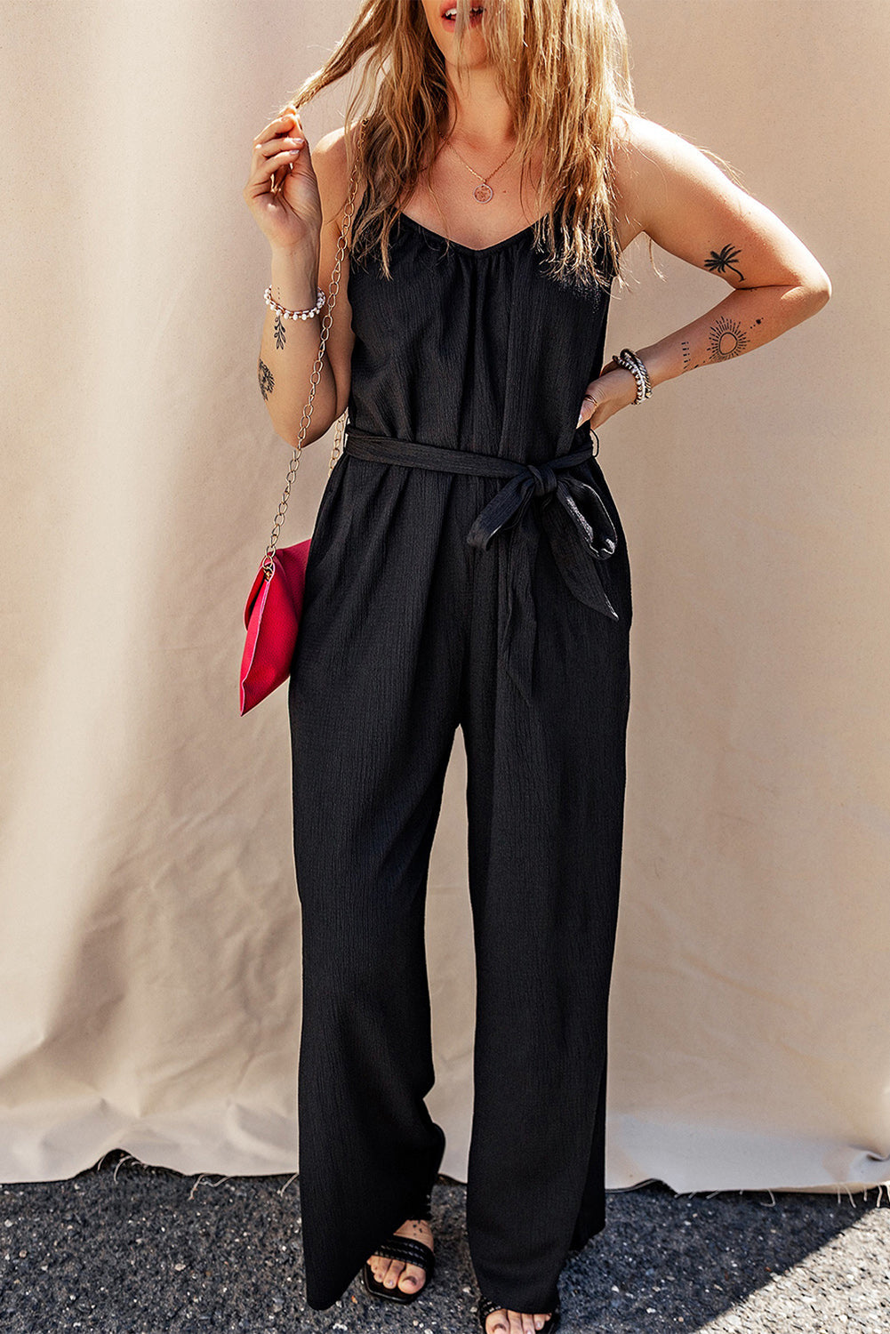 Stilla | V-hals Spaghetti Strop Jumpsuit