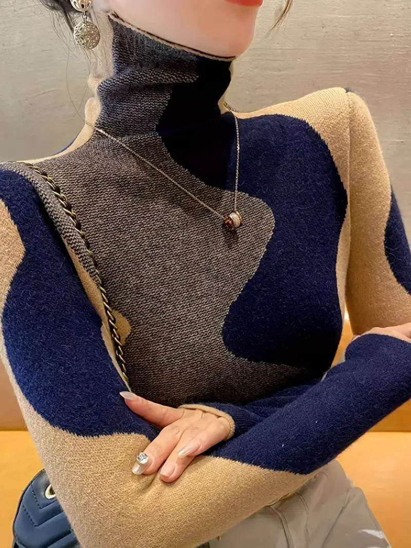 Stilla | Farve Block Rullekrave Sweater