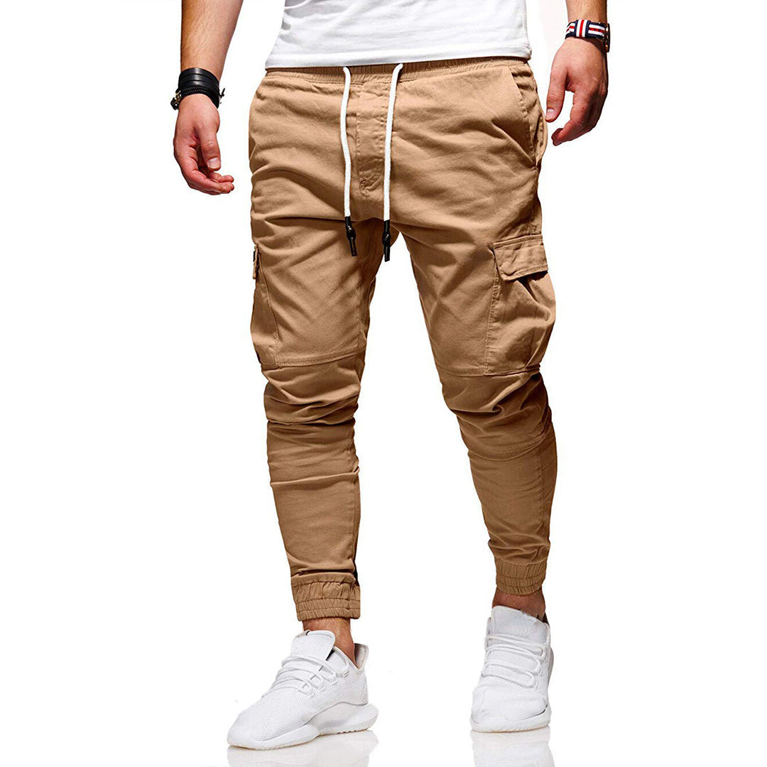 Stilla | Bukser Cargo Bukser Slim Fit Elastisk Talje Ribkant Multifunktionelle Lommer Design