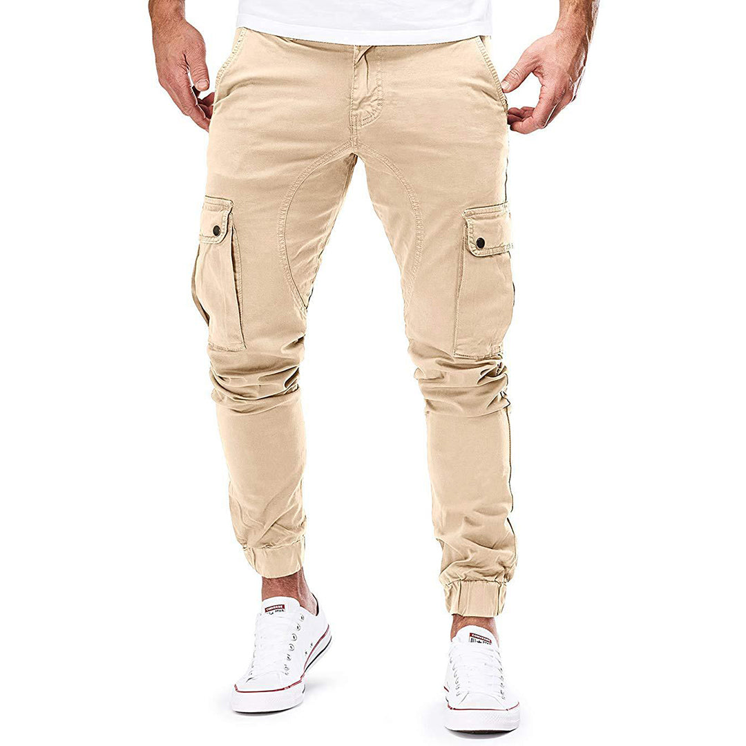 Stilla | Bukser Cargo Bukser Slim Fit Elastisk Talje Ribkant Multifunktionelle Lommer Design