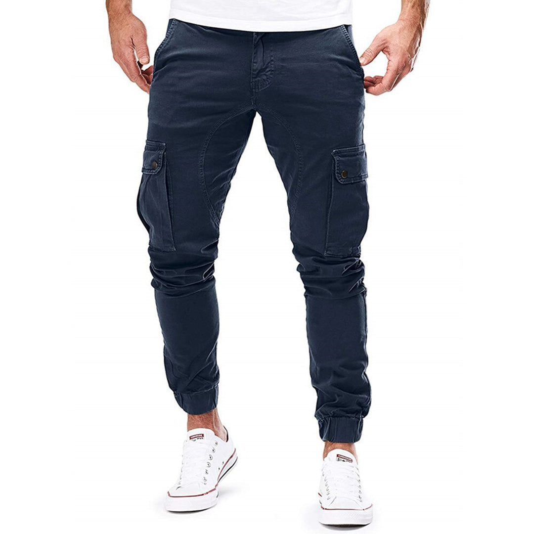 Stilla | Bukser Cargo Bukser Slim Fit Elastisk Talje Ribkant Multifunktionelle Lommer Design