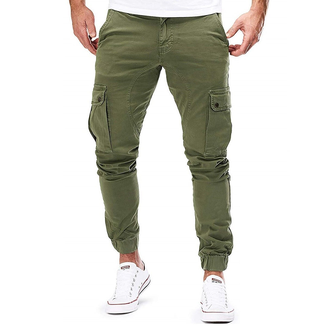 Stilla | Bukser Cargo Bukser Slim Fit Elastisk Talje Ribkant Multifunktionelle Lommer Design