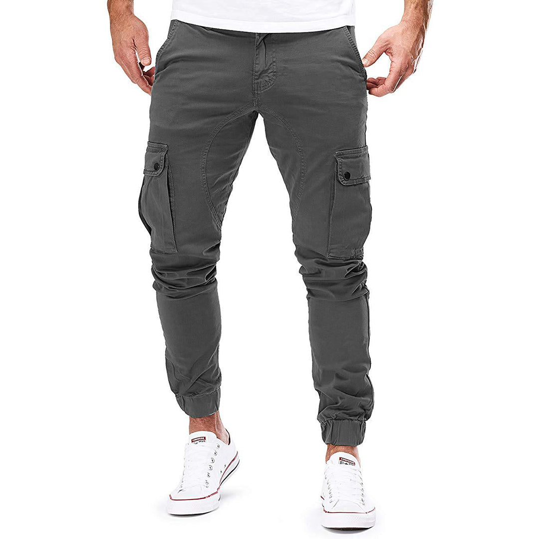 Stilla | Bukser Cargo Bukser Slim Fit Elastisk Talje Ribkant Multifunktionelle Lommer Design