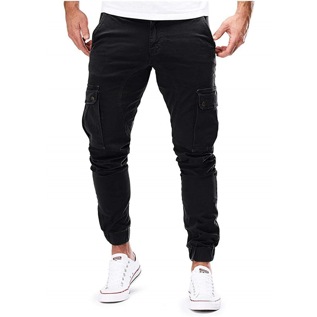 Stilla | Bukser Cargo Bukser Slim Fit Elastisk Talje Ribkant Multifunktionelle Lommer Design