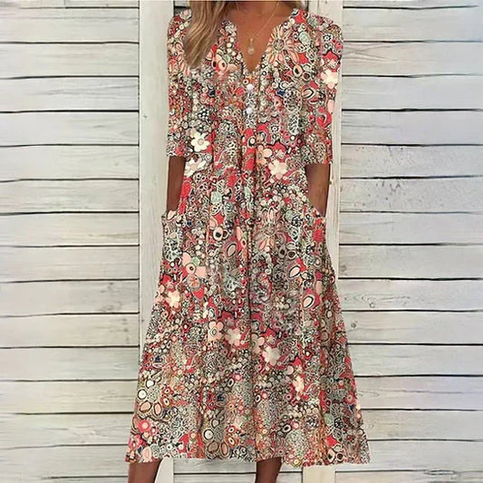 Stilla | Blomstret Midikjole Hannah