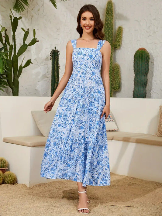 Stilla | Elegant Kjole Med Bar Skuldre Let Maxi Kjole A-Form Med Smal Talje Og Boho Stil