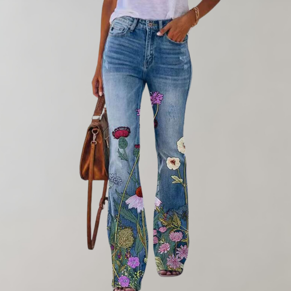 Stilla | Blomsterprint Flare Bukser