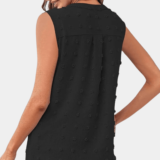 Stilla | Jacquard-Vest Uden Ærmer og V-Hals