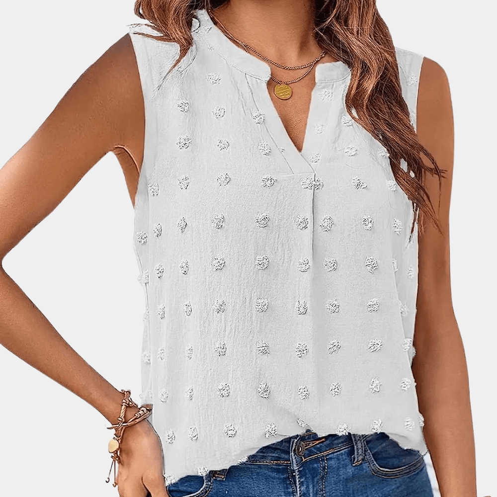 Stilla | Jacquard-Vest Uden Ærmer og V-Hals