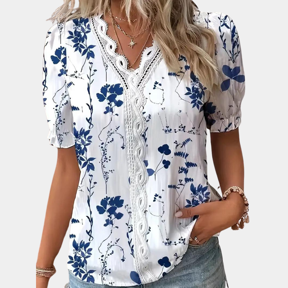 Stilla | Elegant Blusenshirt Til Damer Med Styliseret Kanten