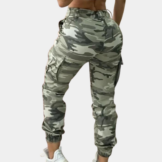 Stilla | Modetrend Cargo Bukser Til Damer, Camouflage Print