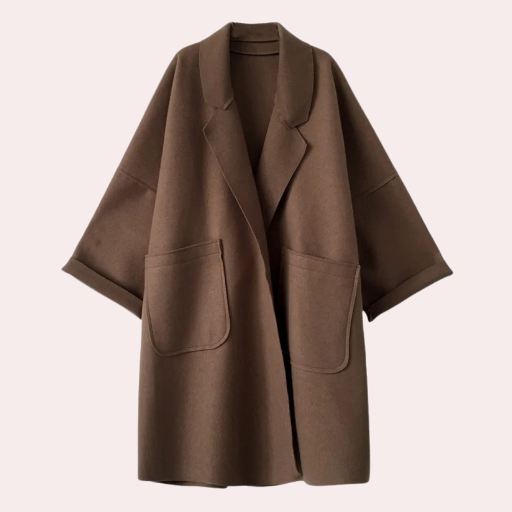Stilla | Elegant Lang Dames Frakke Overstørrelse Trendy Stil