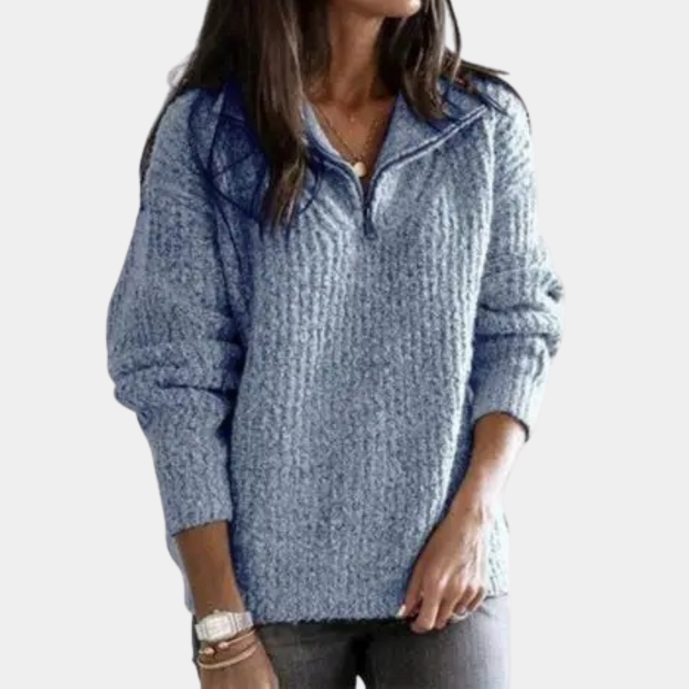 Stilla | Sweater Med Halv Lynlås Til Kvinder
