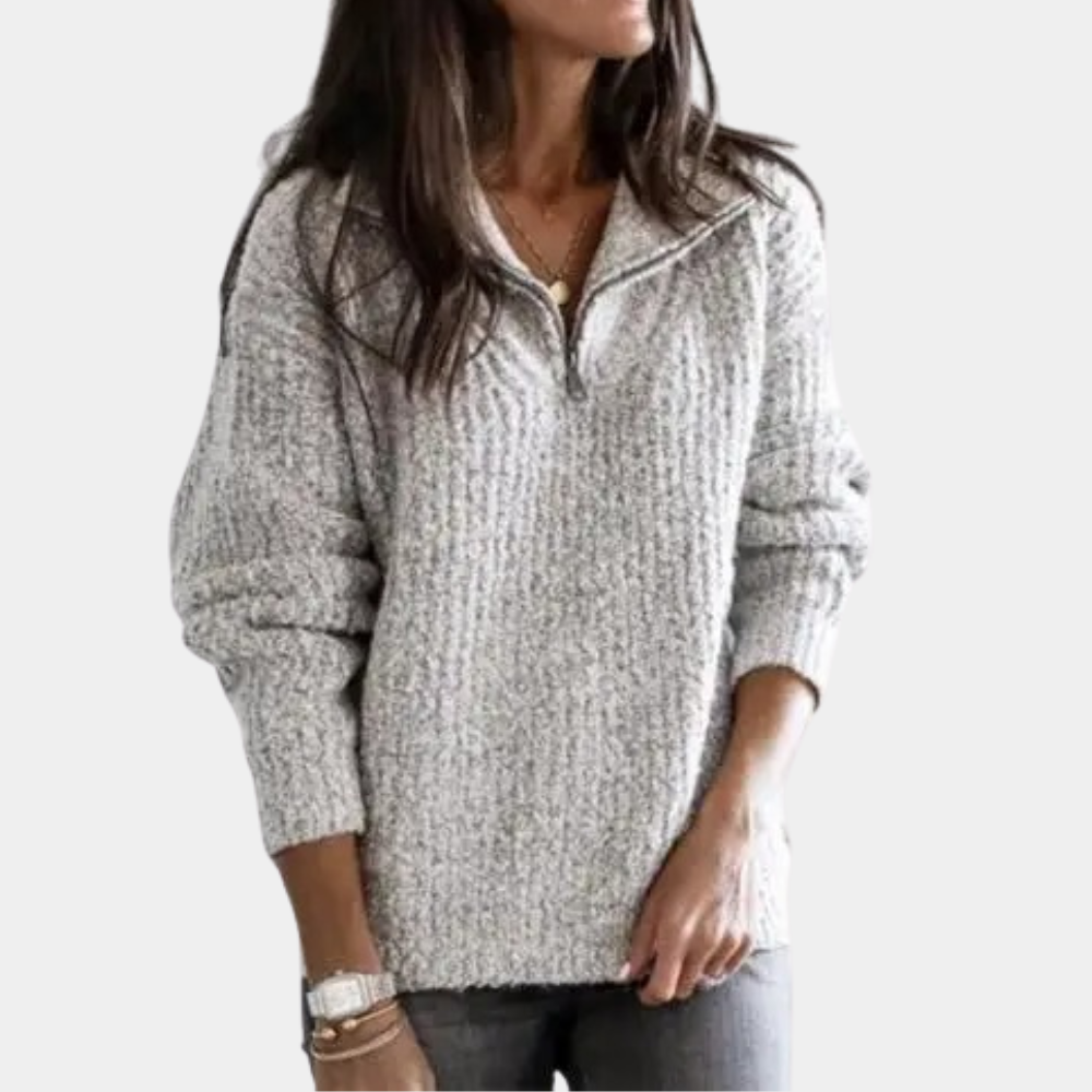 Stilla | Sweater Med Halv Lynlås Til Kvinder