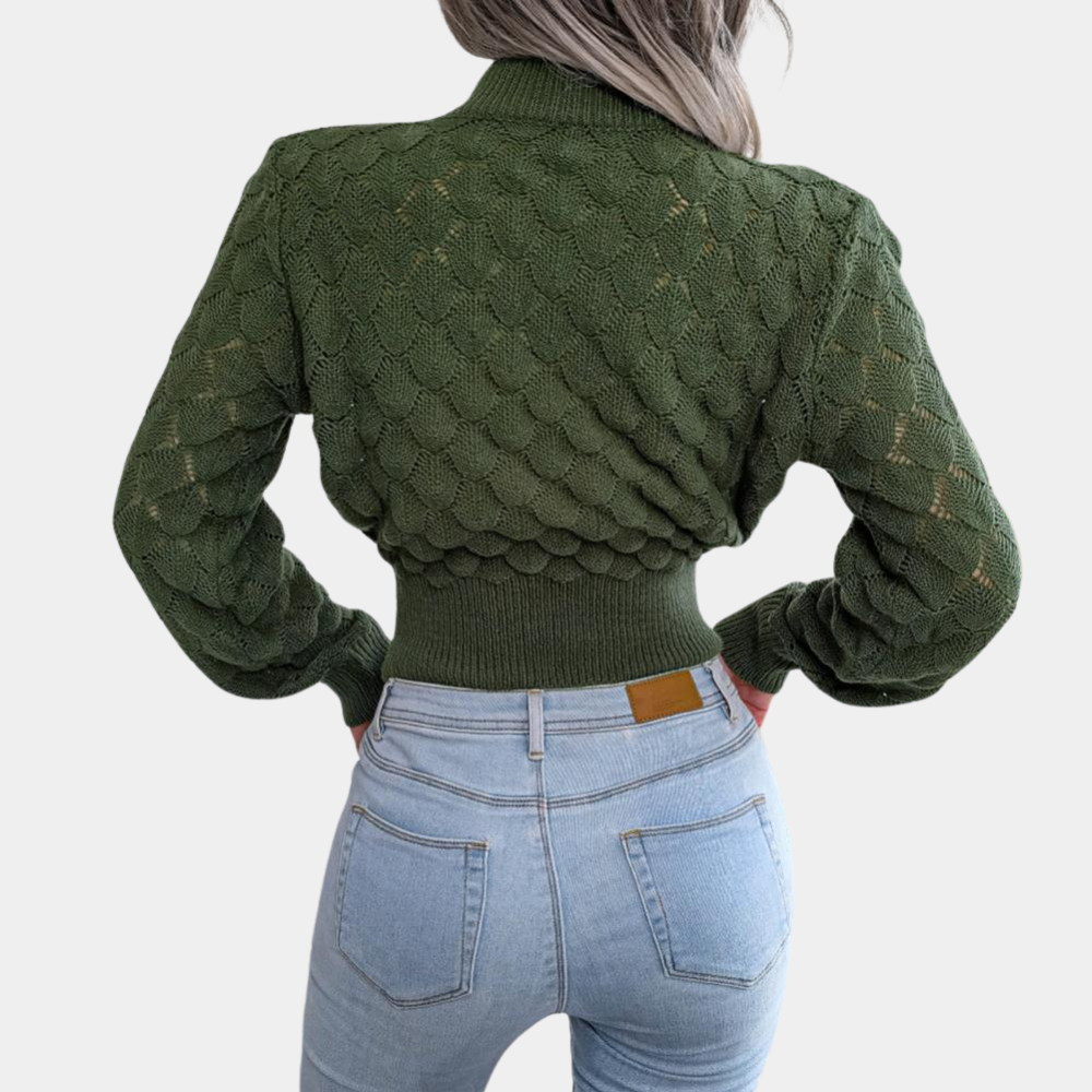 Stilla | Ensfarvet cropped sweater