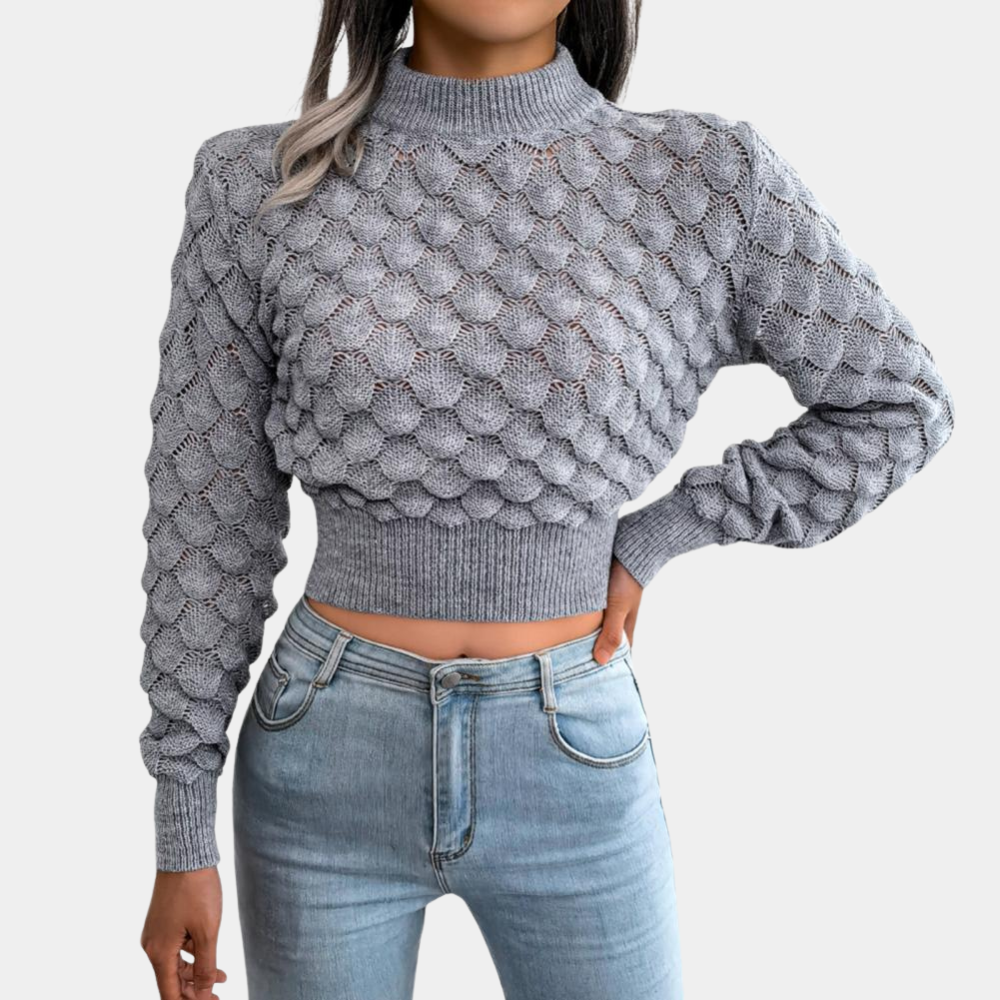 Stilla | Ensfarvet cropped sweater