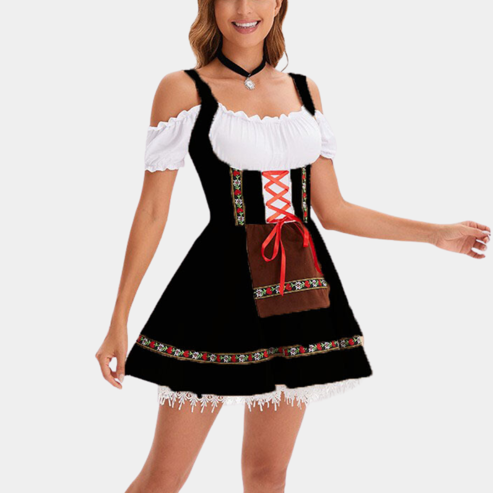 Stilla | Elegant Oktoberfest Kjole med Kold Skulder