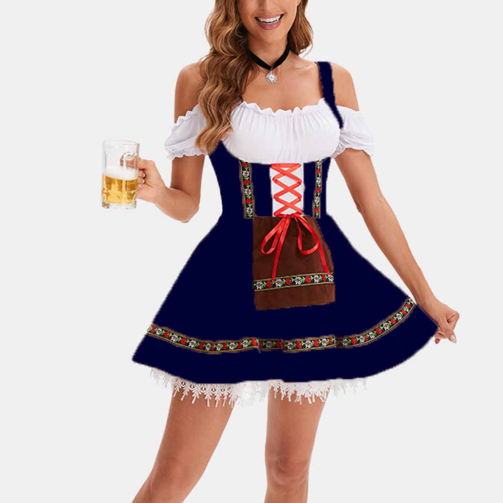 Stilla | Elegant Oktoberfest Kjole med Kold Skulder