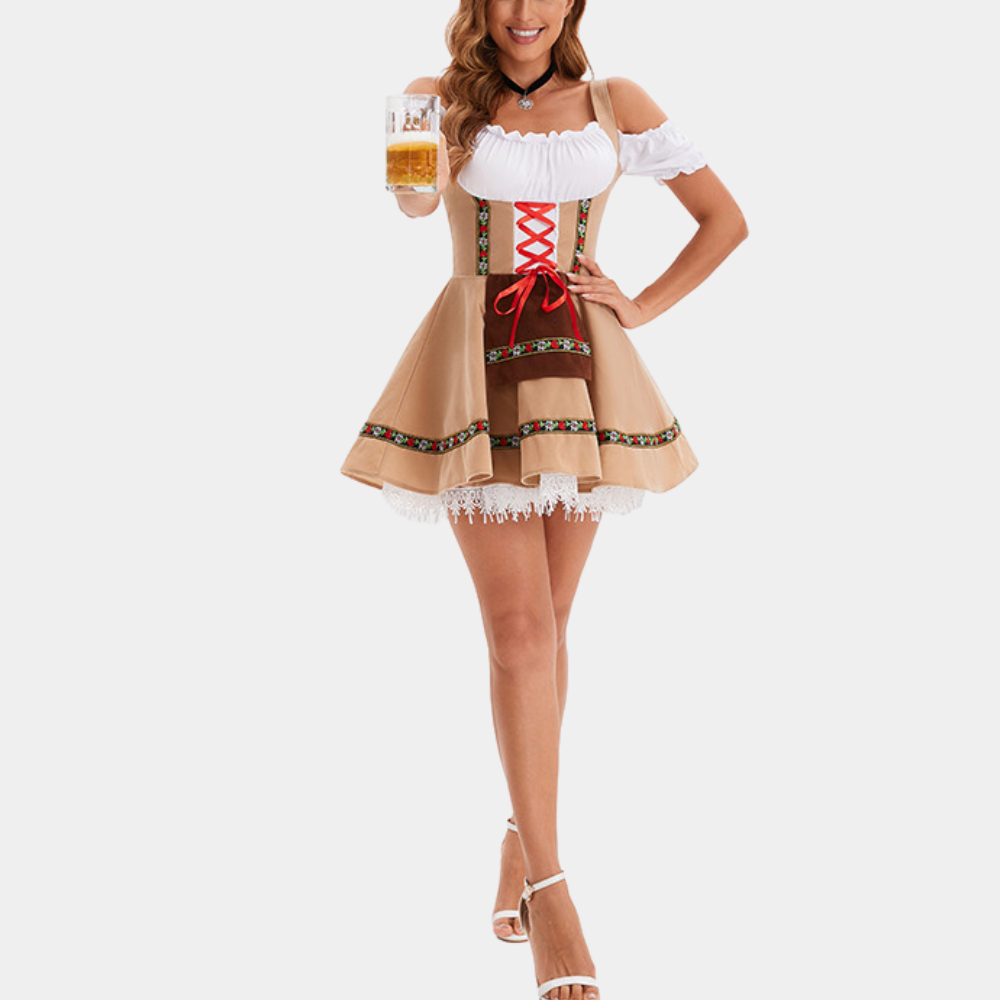 Stilla | Elegant Oktoberfest Kjole med Kold Skulder