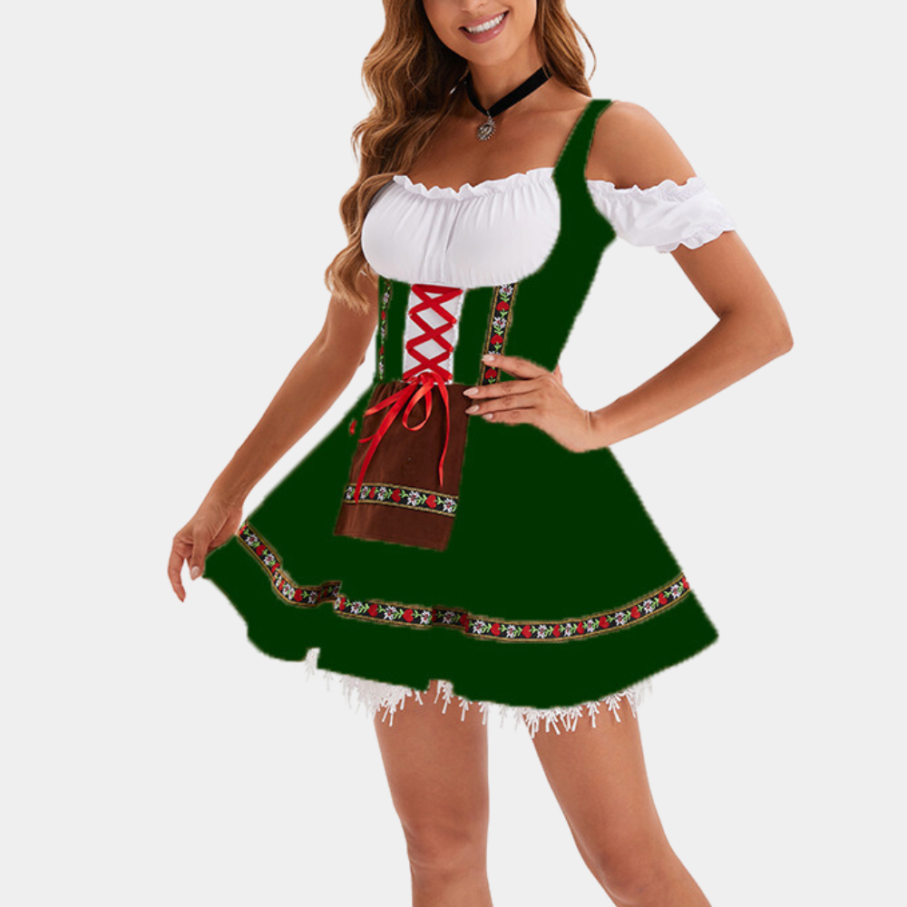 Stilla | Elegant Oktoberfest Kjole med Kold Skulder