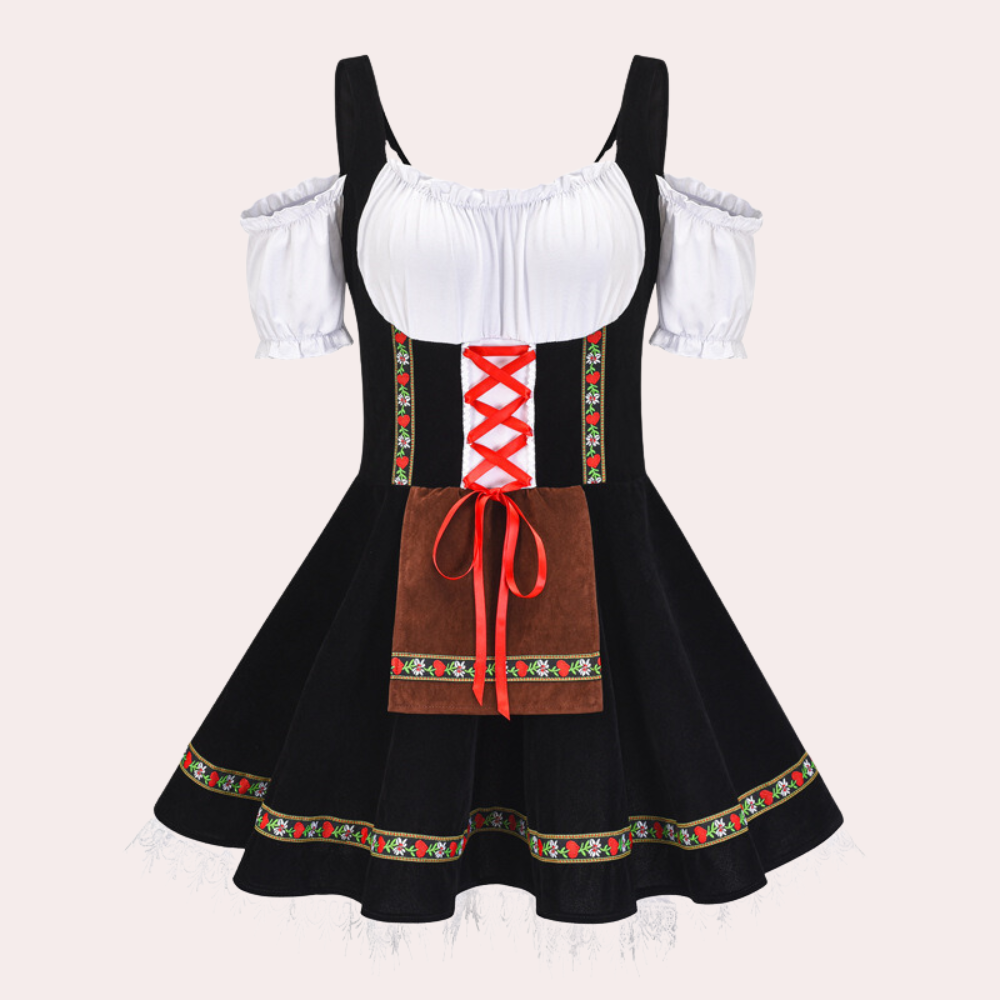 Stilla | Elegant Oktoberfest Kjole med Kold Skulder
