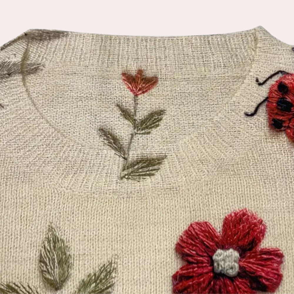 Stilla | Stilet Sweater Til Kvinder Med Blomsterdesign