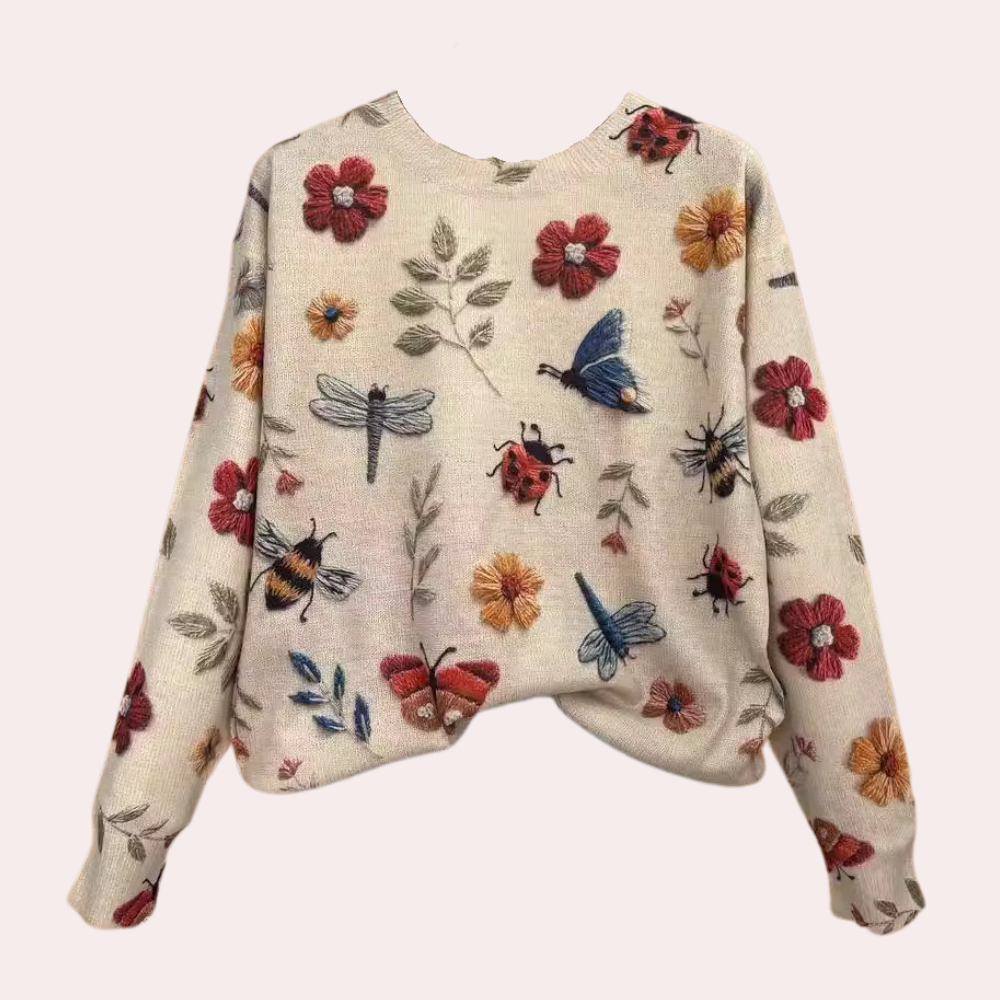 Stilla | Stilet Sweater Til Kvinder Med Blomsterdesign