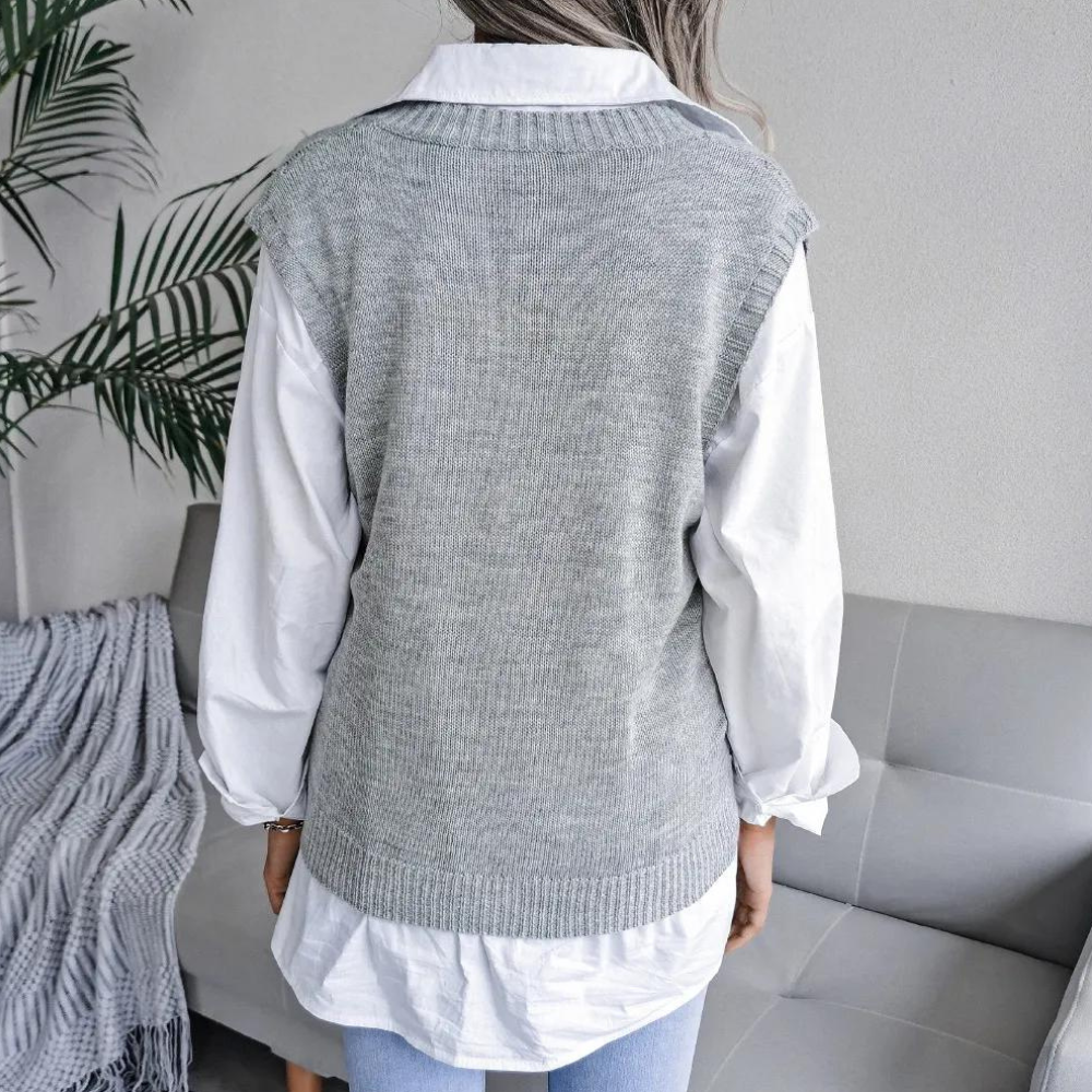Stilla | Strikket Vest Med V-Hals Til Kvinder