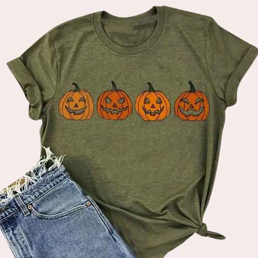 Stila | Afslappet Halloween Pumpkin T-shirt Til Damer