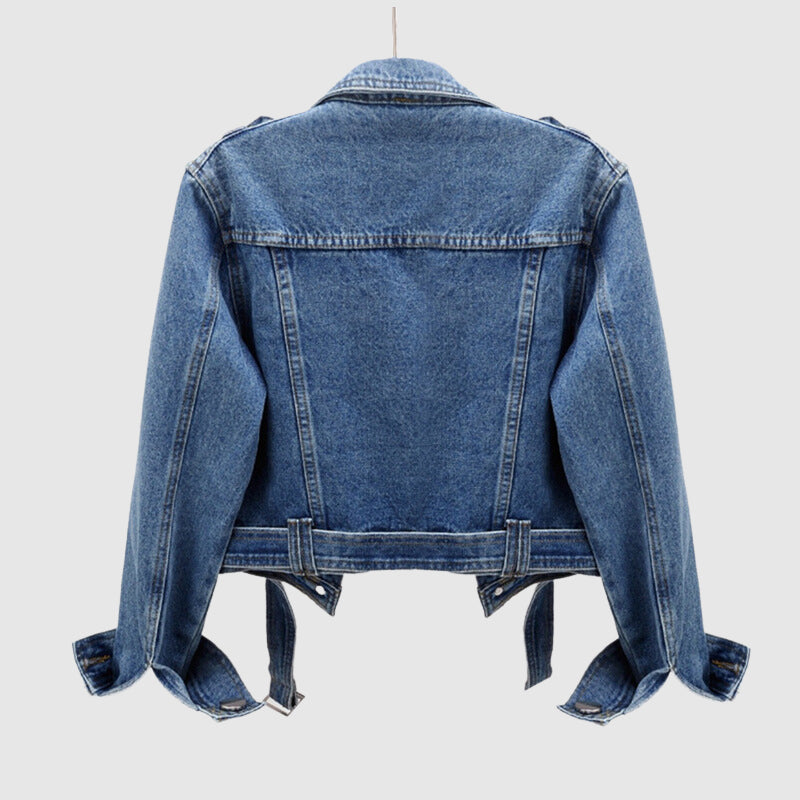 Stilla | Stilfuld Cropped Denimjakke