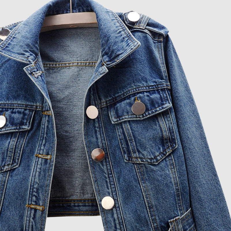 Stilla | Stilfuld Cropped Denimjakke