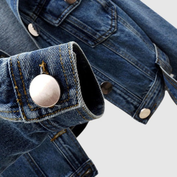 Stilla | Stilfuld Cropped Denimjakke