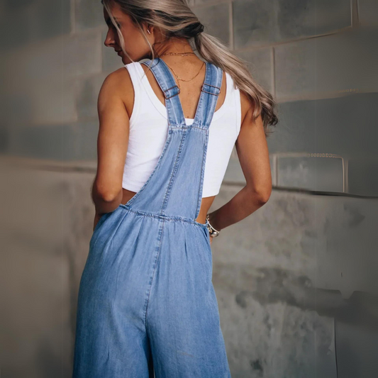 Stilla | Elegante Justerbar Denim Jumpsuit