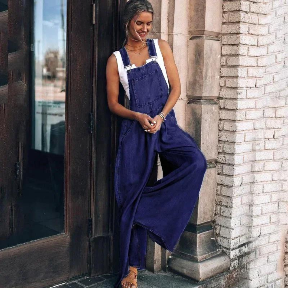 Stilla | Elegante Justerbar Denim Jumpsuit