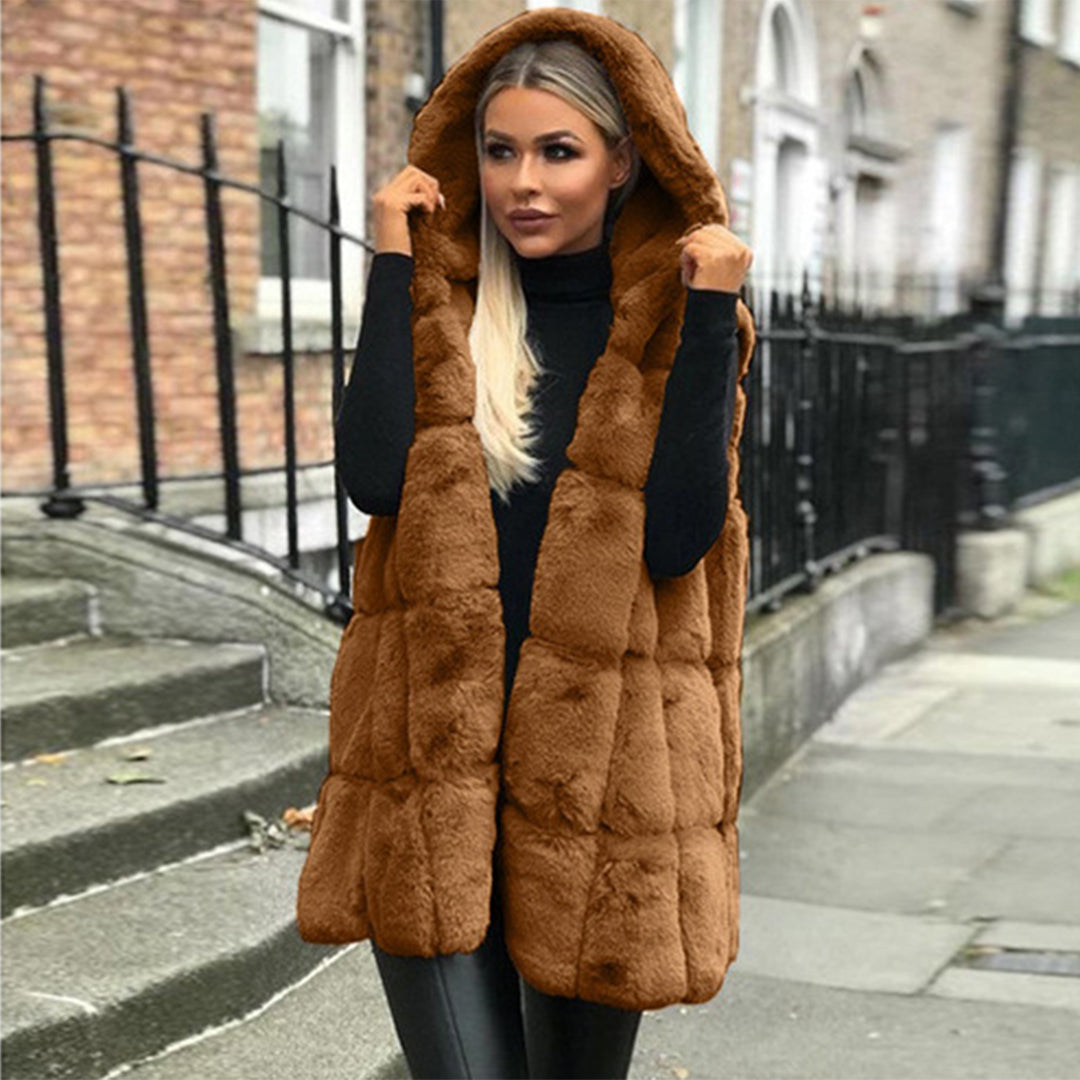 Stilla | Pelsvest med Hætte Polyester/Faux Fur Elegant og Varm