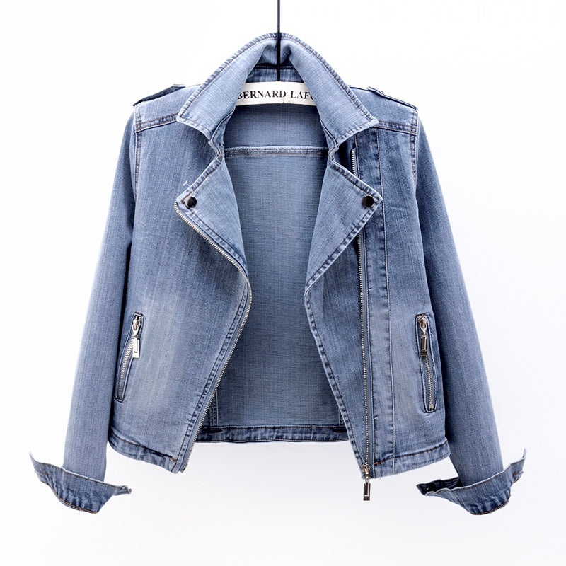 Stilla | Vasket Blå Dame Slim-Fit Denimjakke