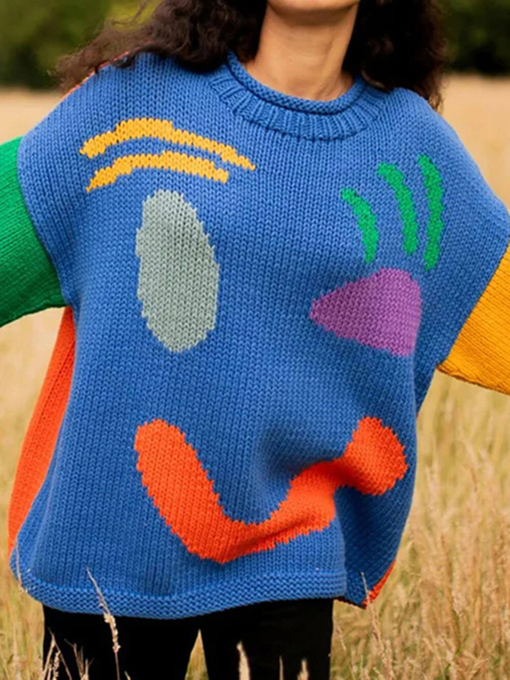 Stilla | Overstørrelse Dame Sweatshirt Af Strik Med Lange Ærmer