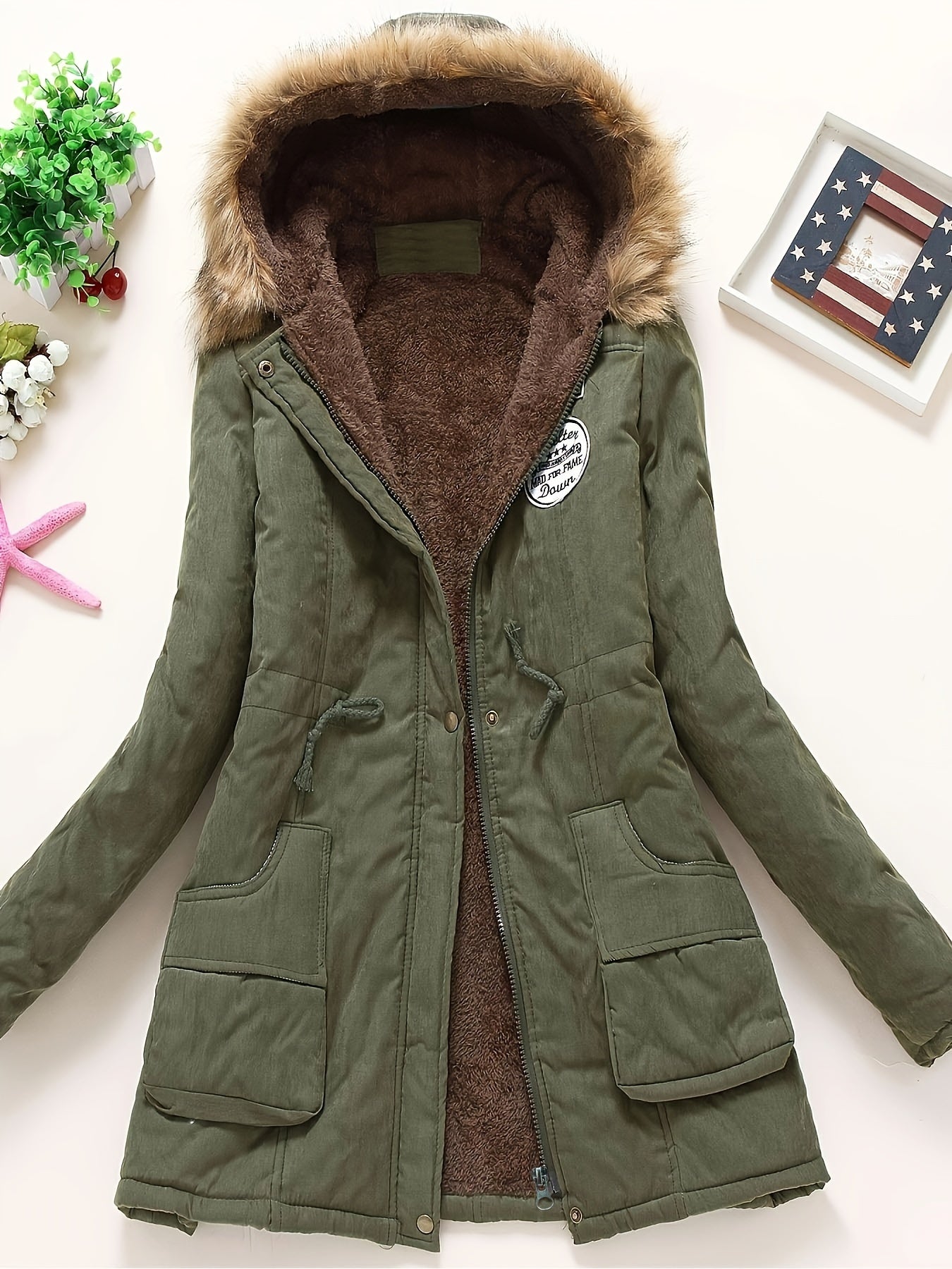 Stilla | Stilet Varm Fleece Parka Jakke Med Vegansk Pels Til Damer