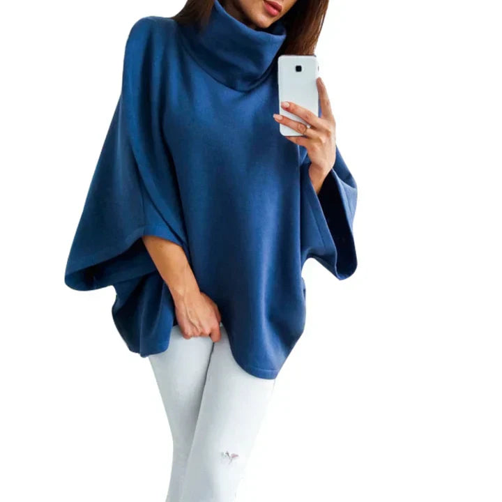 Stilla | Ponchotrøje med Rullekrave til Kvinder