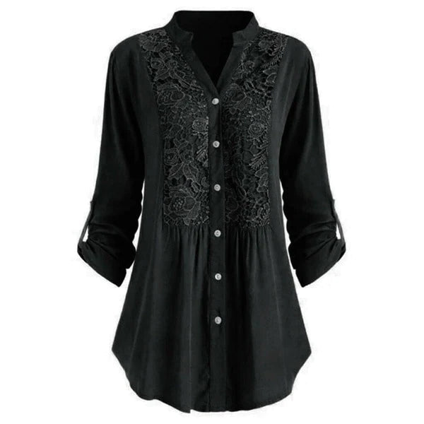 Stilla | Blouse Langærmet Bluse Med Blonde