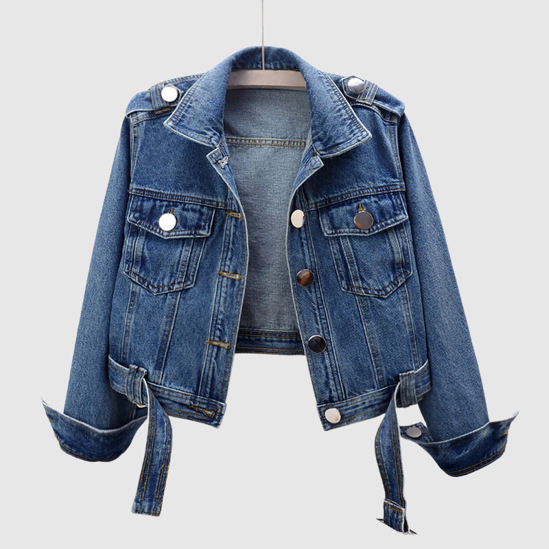 Stilla | Stilfuld Cropped Denimjakke