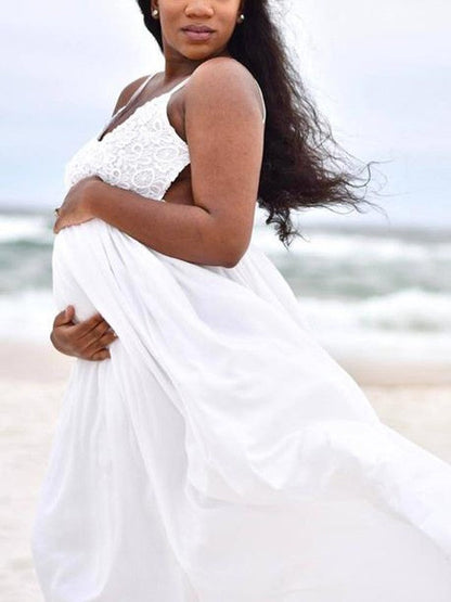 Stilla | Enkelt Farve Blonder Lille Bomuld Elegante Elegante Gravidkjoler