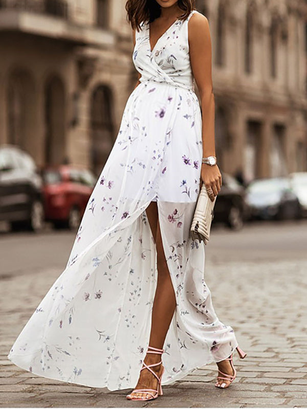 Stilla | Gravidkjole Til Blomsterprint Talje Slids Elegante Gravidkjoler