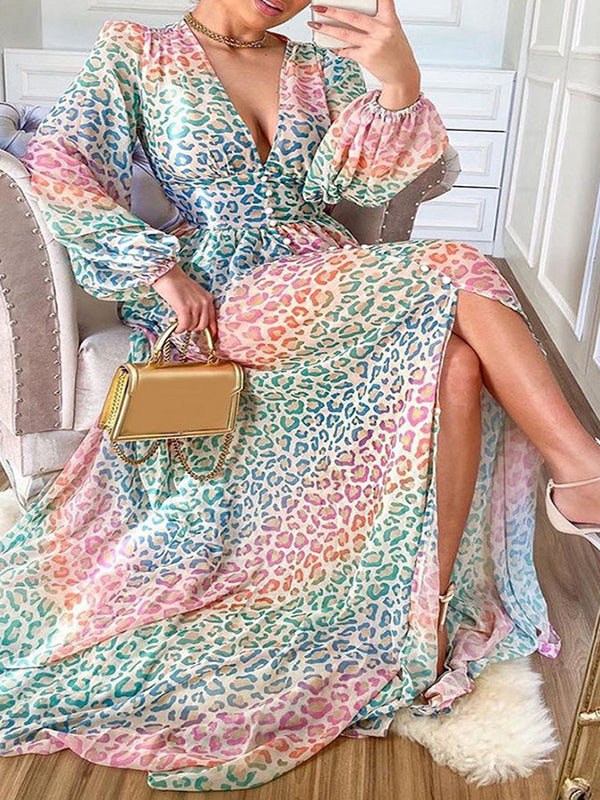 Stilla | Gravidkjole Til Farverig Split Strop Med Lanterne Elegante Gravidkjoler